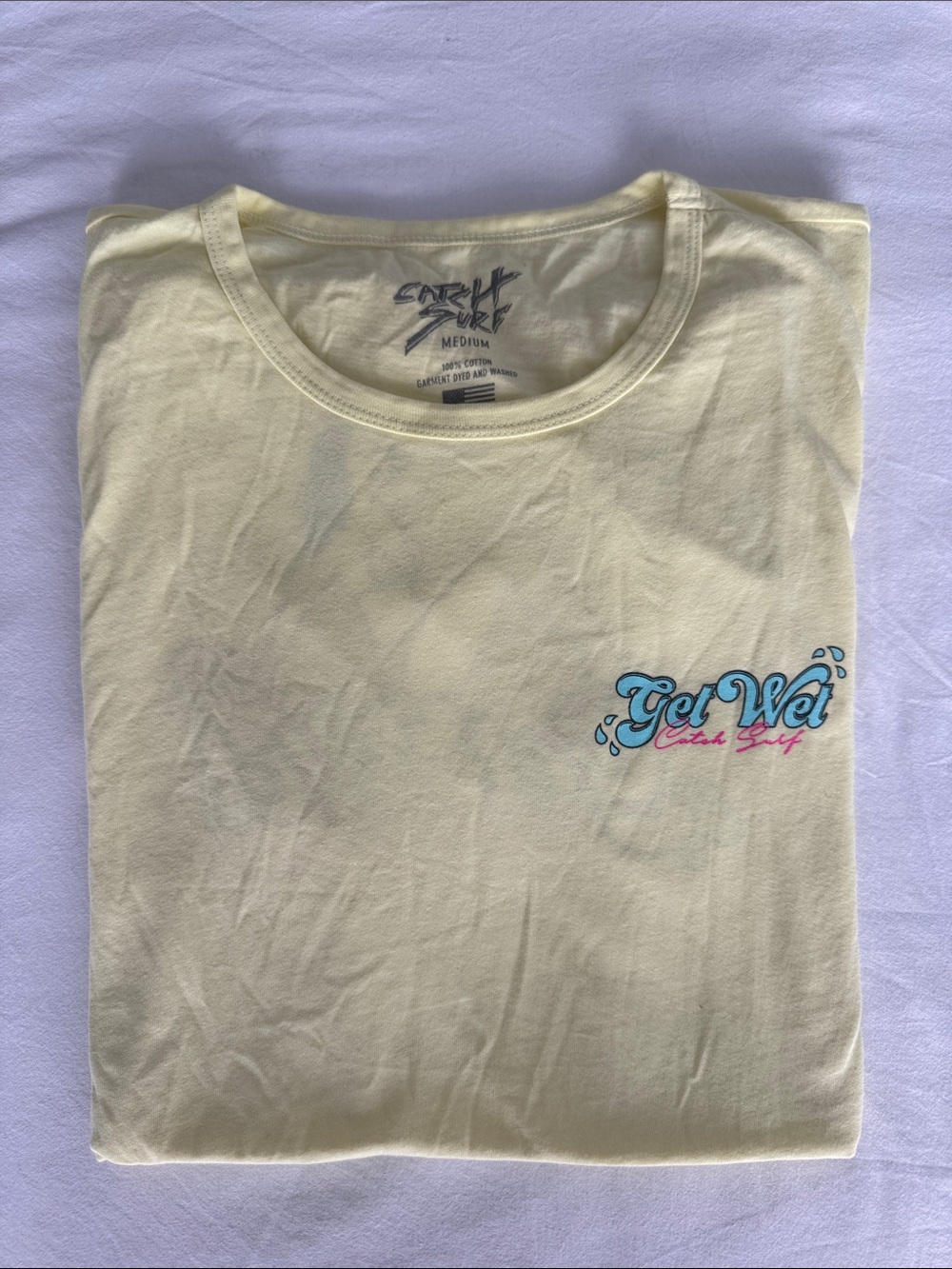 "Get Wet" Short Sleeve Tee - Light Yellow